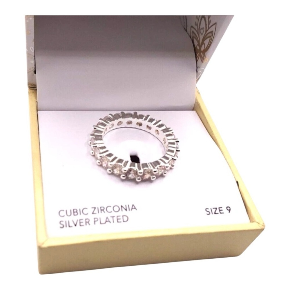 Charter Club Silver Cubic Zirconia Ring Size 9 - Picture 2 of 6